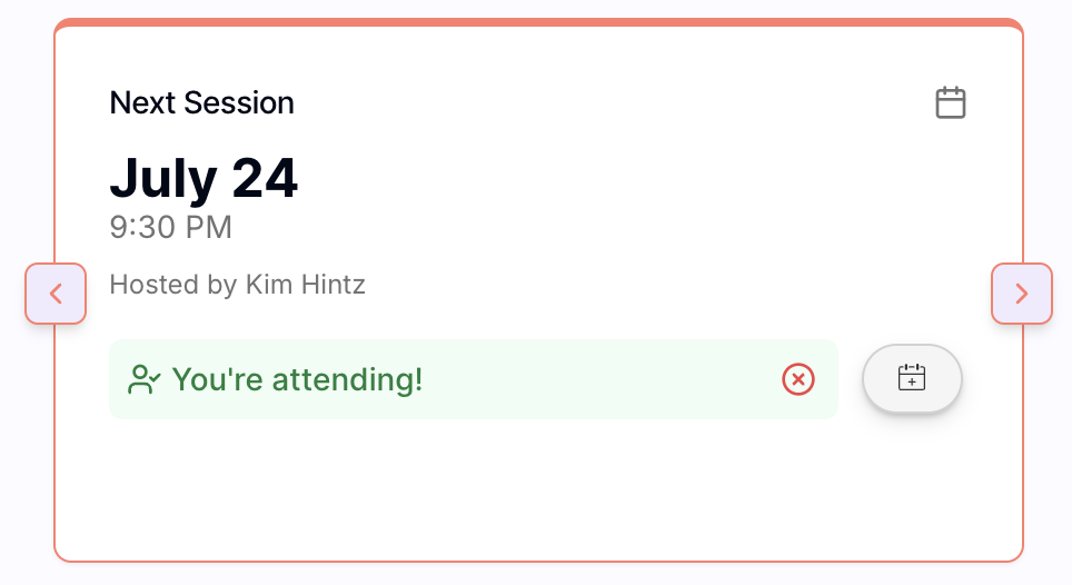 The session details modal showing comments.