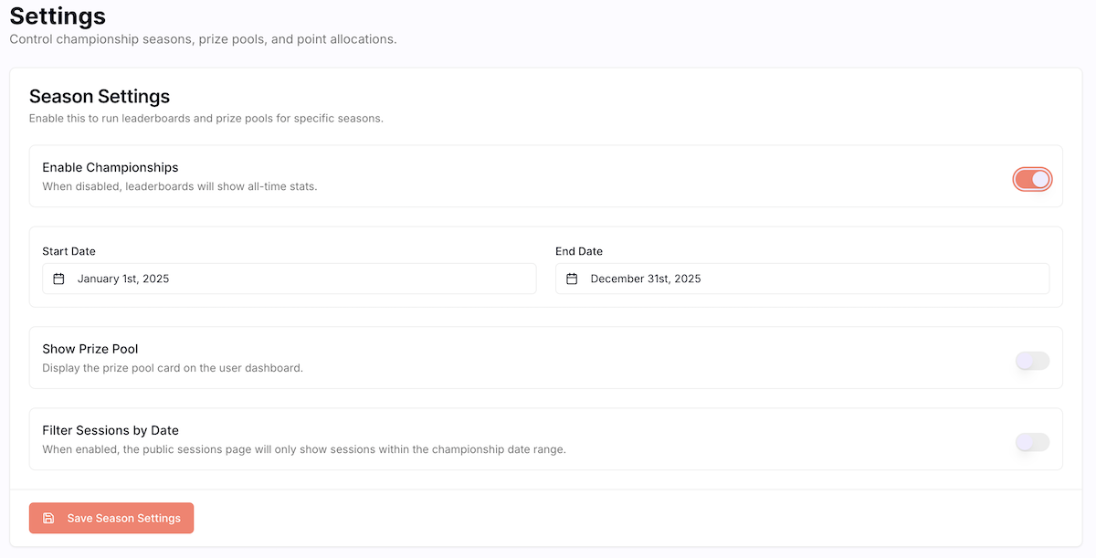 The session details modal showing comments.